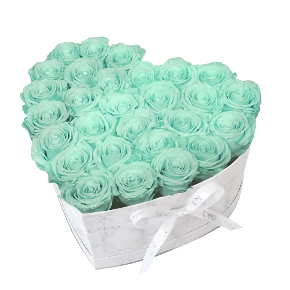 Classic Infinity Heart Rosebox L – Preserved Roses Up to 3 Years – Rose Box Minty Green by Flor de Oro | Customizable Luxury Jewelry