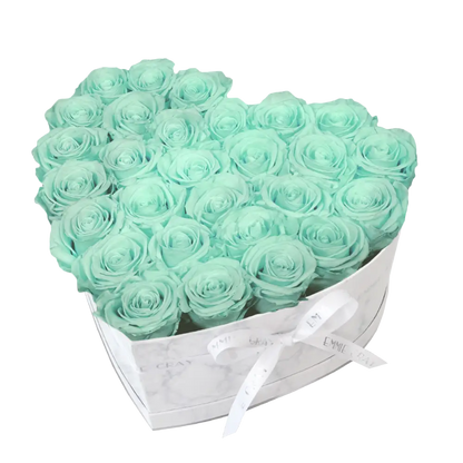 Classic Infinity Heart Rosebox L – Preserved Roses Up to 3 Years – Rose Box Minty Green by Flor de Oro | Customizable Luxury Jewelry