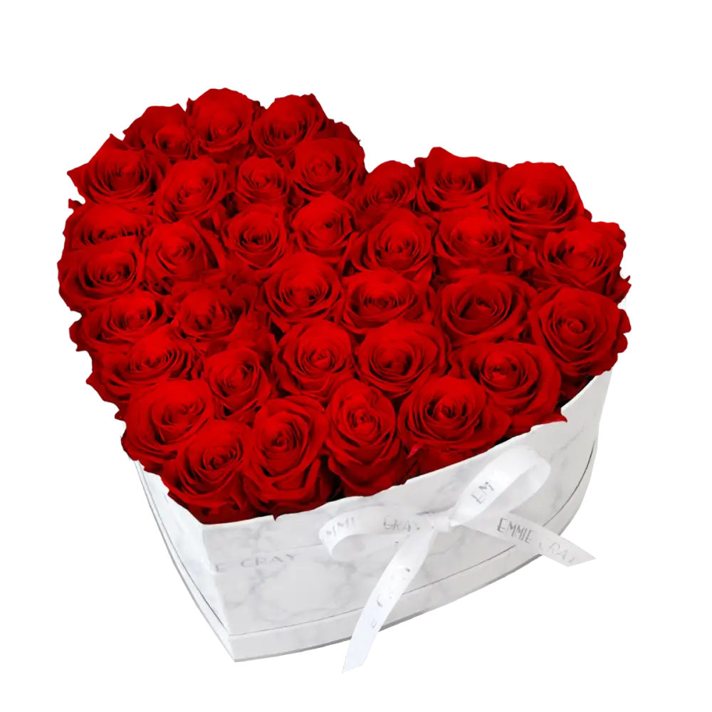 Classic Infinity Heart Rosebox L – Preserved Roses Up to 3 Years – Rose Box Vibrant Red by Flor de Oro | Customizable Luxury Jewelry
