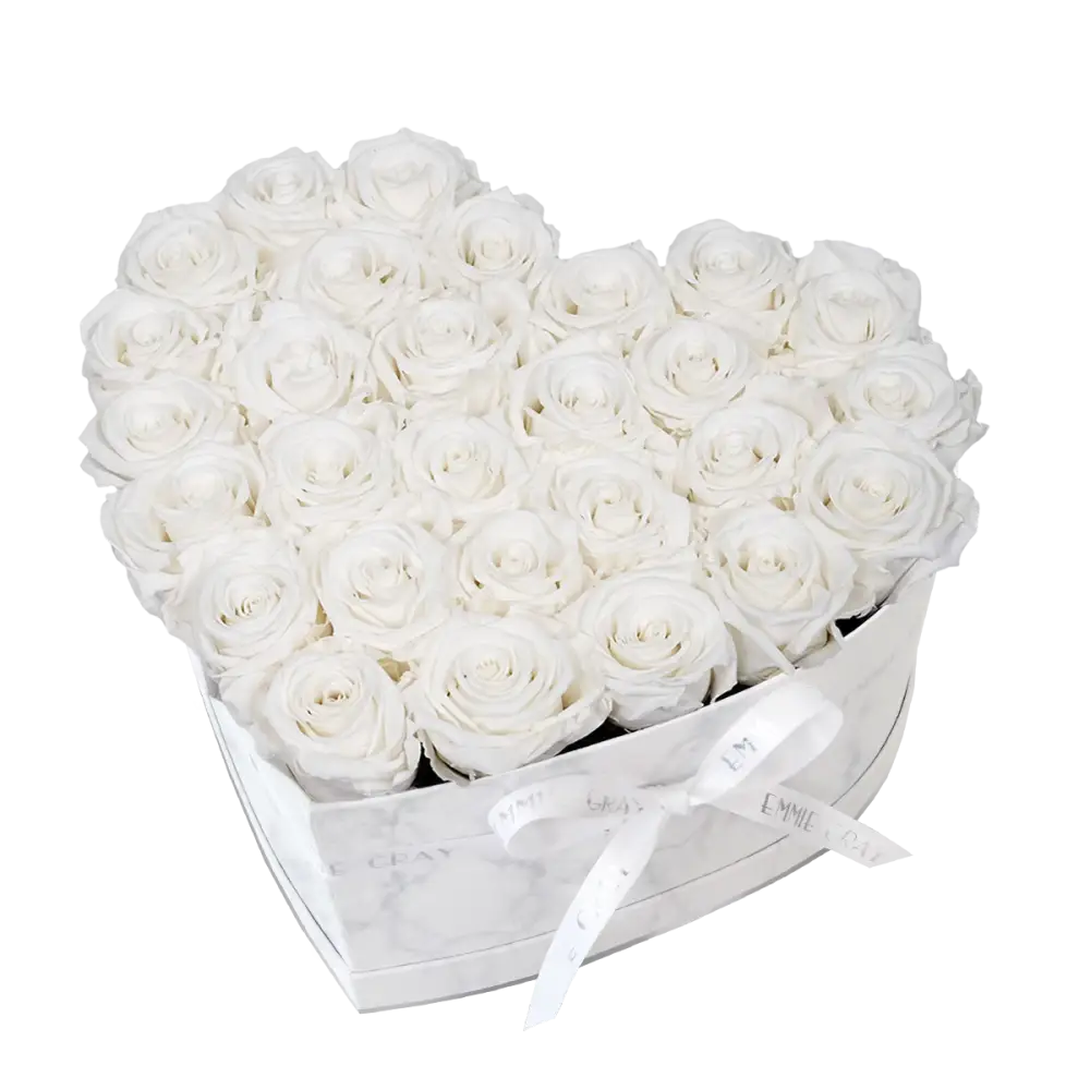 Classic Infinity Heart Rosebox L – Preserved Roses Up to 3 Years – Rose Box Pure White by Flor de Oro | Customizable Luxury Jewelry