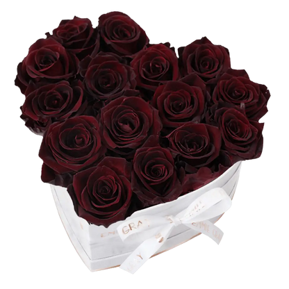 Classic Infinity Heart Rosebox M – Preserved Roses Up to 3 Years – Rose Box Burgungy by Flor de Oro | Customizable Luxury Jewelry