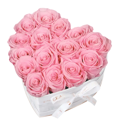 Classic Infinity Heart Rosebox M – Preserved Roses Up to 3 Years – Rose Box Bridal Pink by Flor de Oro | Customizable Luxury Jewelry