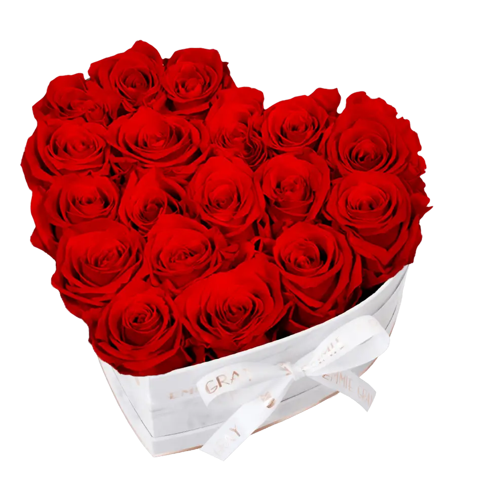 Classic Infinity Heart Rosebox M – Preserved Roses Up to 3 Years – Rose Box Vibrant Red by Flor de Oro | Customizable Luxury Jewelry