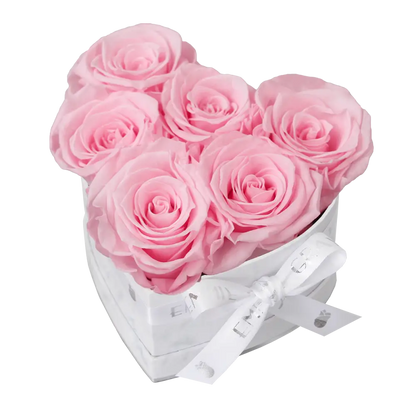 Classic Infinity Heart Rosebox S – Preserved Roses Up to 3 Years – Rose Box Bridal Pink by Flor de Oro | Customizable Luxury Jewelry