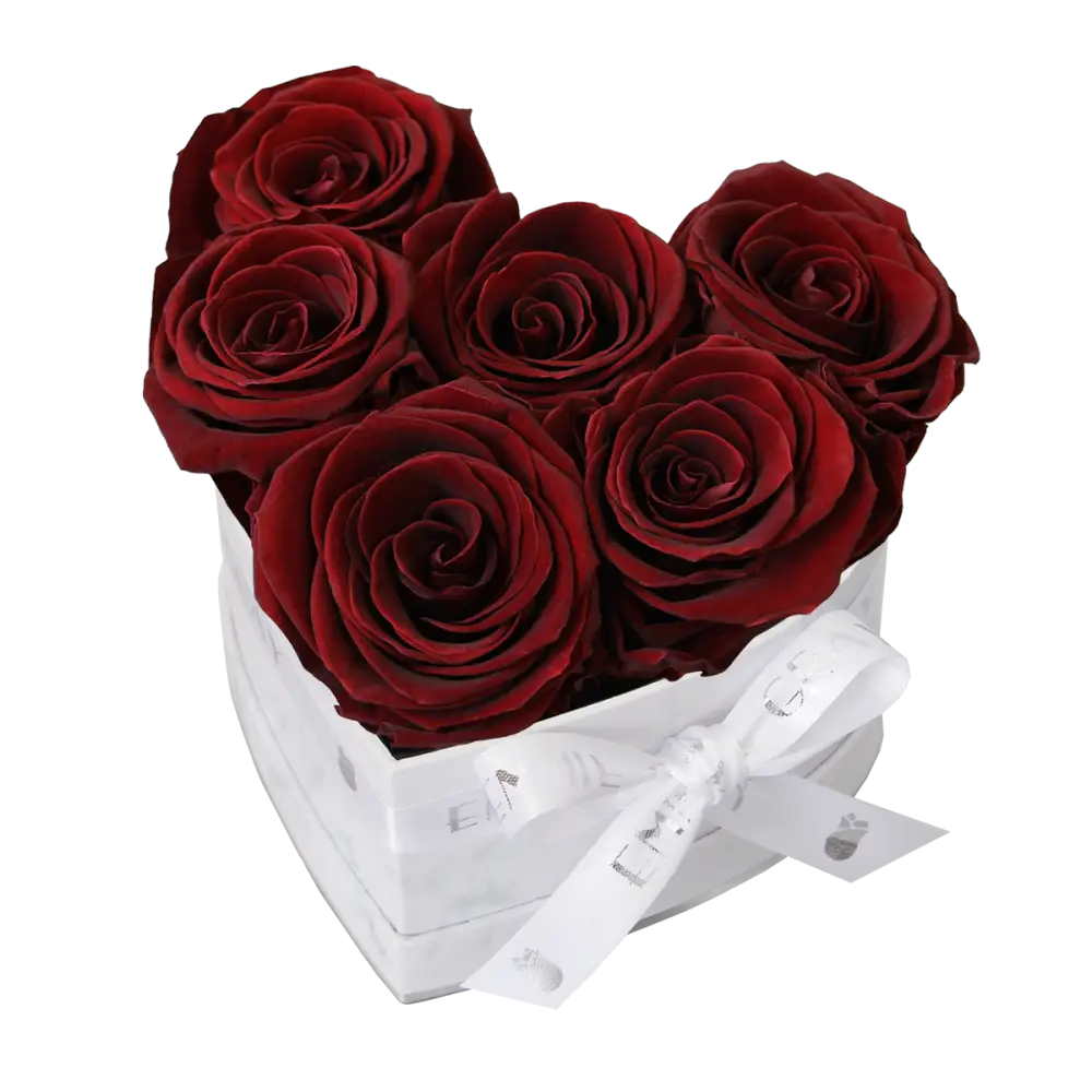 Classic Infinity Heart Rosebox S – Preserved Roses Up to 3 Years – Rose Box Burgungy by Flor de Oro | Customizable Luxury Jewelry