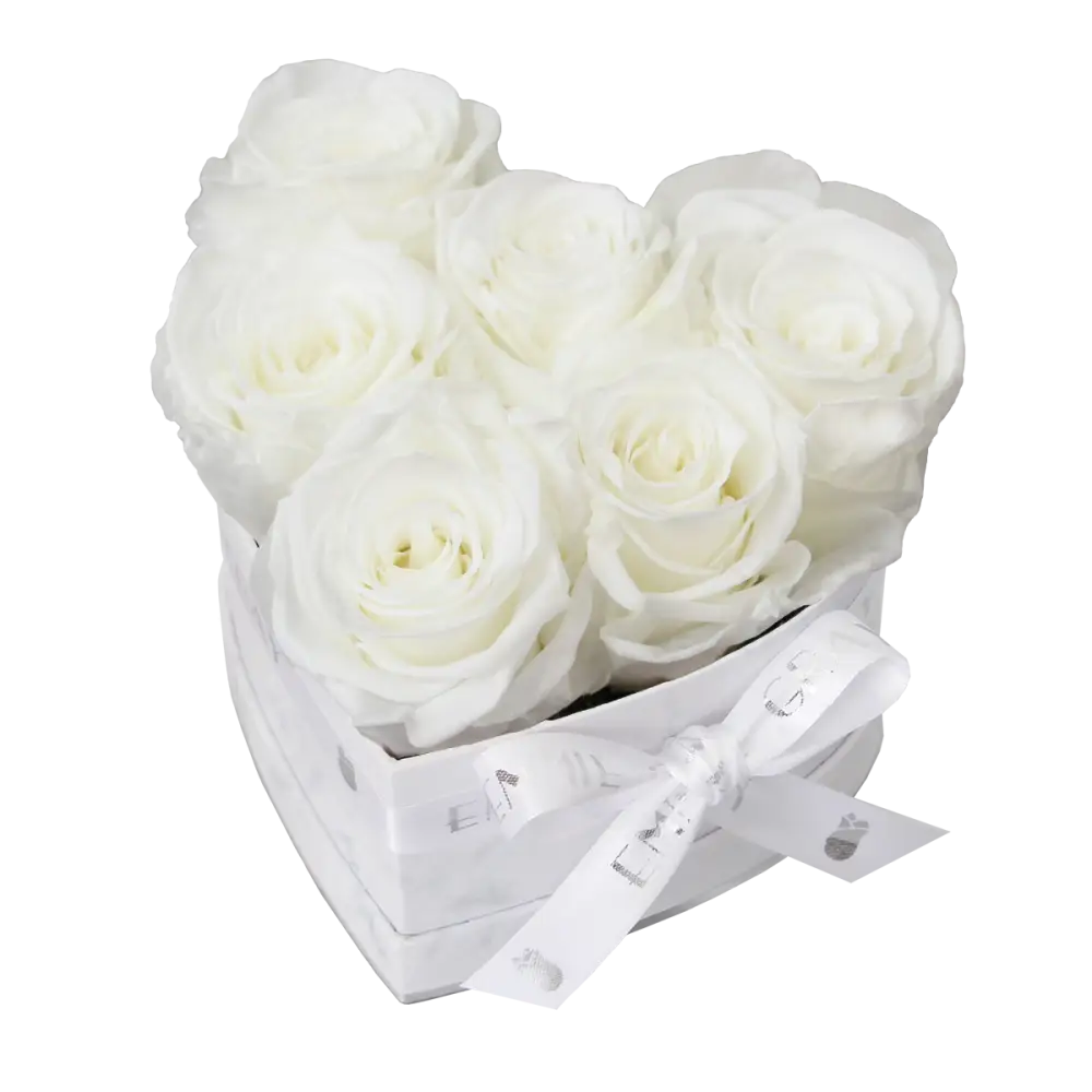 Classic Infinity Heart Rosebox S – Preserved Roses Up to 3 Years – Rose Box Pure White by Flor de Oro | Customizable Luxury Jewelry