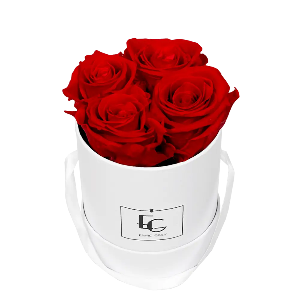Classic Infinity Round Rosebox XS – Preserved Roses Up to 3 Years – Rose Box Vibrant Red by Flor de Oro | Customizable Luxury Jewelry