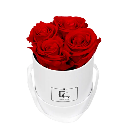 Classic Infinity Round Rosebox XS – Preserved Roses Up to 3 Years – Rose Box Vibrant Red by Flor de Oro | Customizable Luxury Jewelry