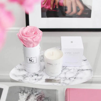 Classic Infinity Round Rosebox XSS – Preserved Roses Up to 3 Years – Rose Box Bridal Pink by Flor de Oro | Customizable Luxury Jewelry
