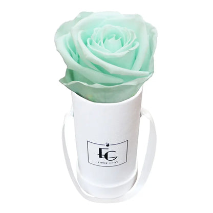 Classic Infinity Round Rosebox XSS – Preserved Roses Up to 3 Years – Rose Box Minty Green by Flor de Oro | Customizable Luxury Jewelry
