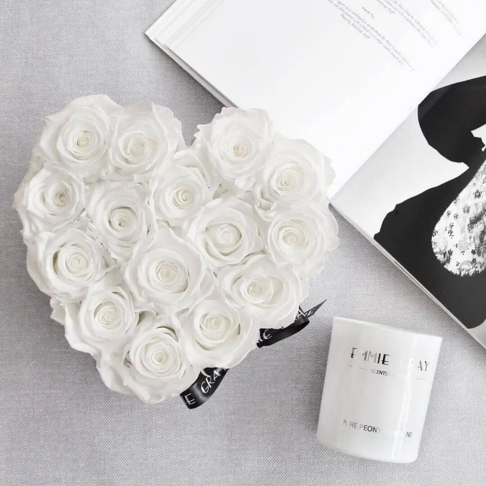 Classic Infinity Round Rosebox XSS – Preserved Roses Up to 3 Years – Rose Box Pure White by Flor de Oro | Customizable Luxury Jewelry