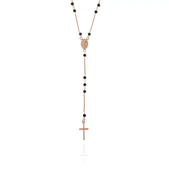 Classic rosary necklace – Necklace Rose Gold Sterling Silver by Flor de Oro | Customizable Luxury Jewelry