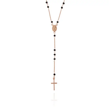 Classic rosary necklace – Necklace Rose Gold Sterling Silver by Flor de Oro | Customizable Luxury Jewelry