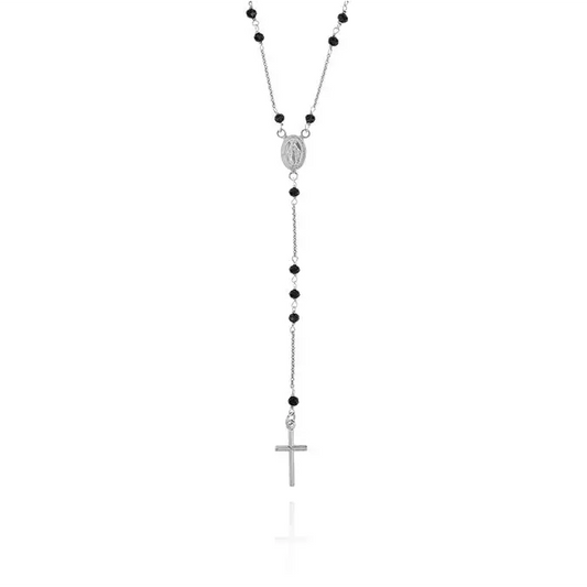 Classic rosary necklace – Necklace Silver Sterling Silver by Flor de Oro | Customizable Luxury Jewelry