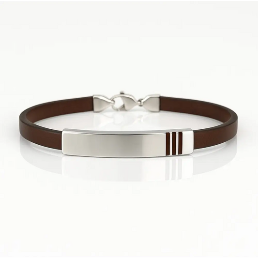 Cruz Brown Bracelet – Bracelet Sterling Silver Silver by Flor de Oro | Customizable Luxury Jewelry