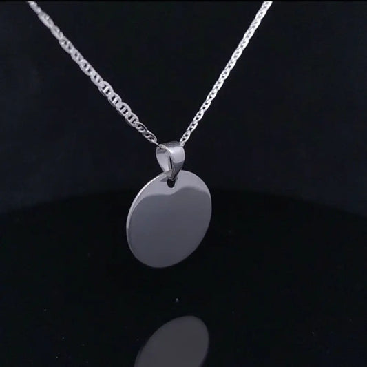 Sterling Silver Custom Cat Line-Art Pendant – L Round – Pendant by Flor de Oro | Customizable Luxury Jewelry