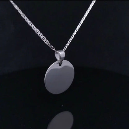 Sterling Silver Custom Dog Line-Art Pendant – S Round – Pendant by Flor de Oro | Customizable Luxury Jewelry