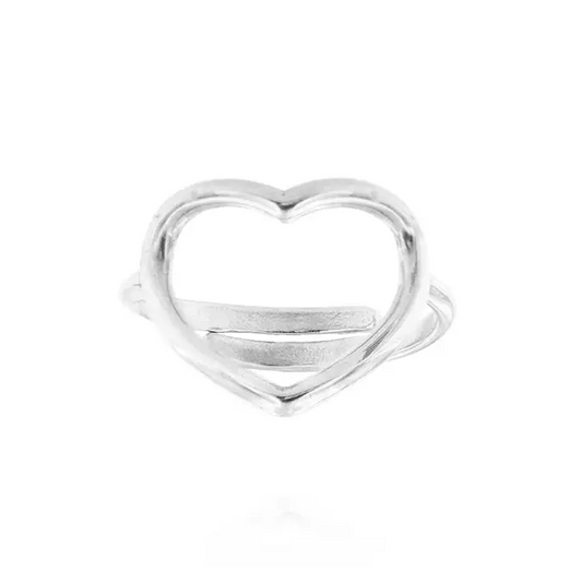 Heart Outline Ring – Ring by Flor de Oro | Customizable Luxury Jewelry