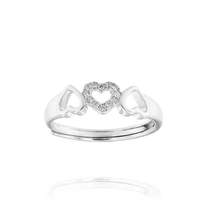 Heart Trio Crystal Ring – Ring by Flor de Oro | Customizable Luxury Jewelry