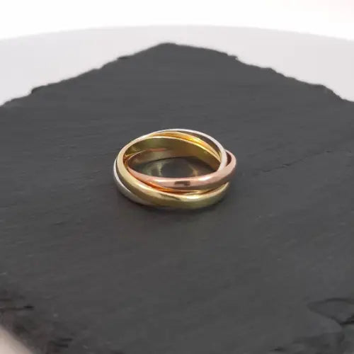 Infinite Bond Tri-Tone Ring – Ring by Flor de Oro | Customizable Luxury Jewelry