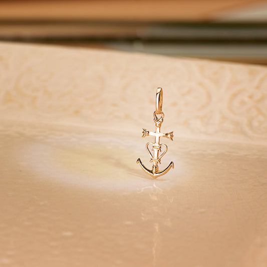 18K Yellow Gold Cross Pendant