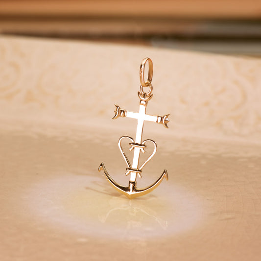 18K Yellow Gold Cross Pendant