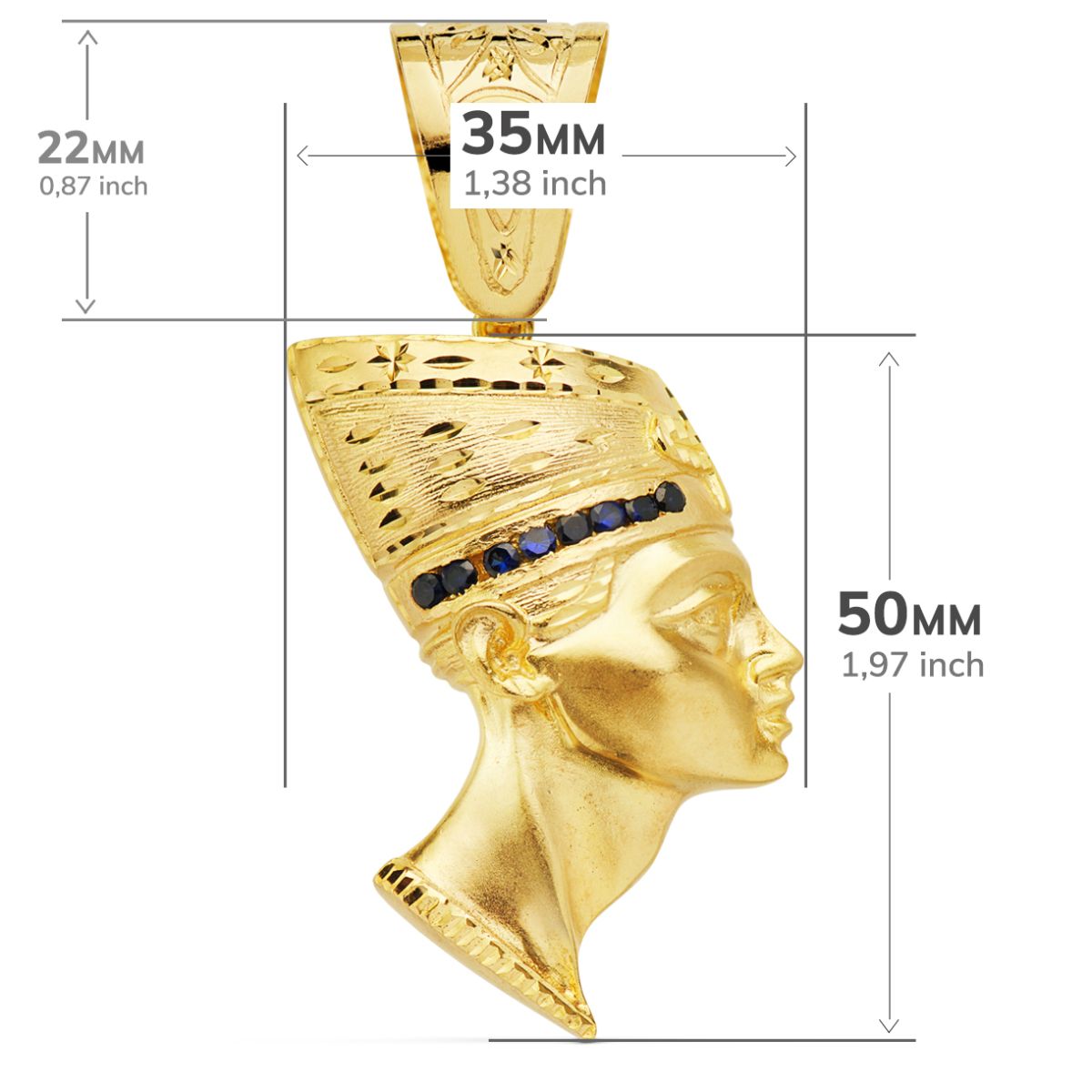 18K Yellow Gold Pendant with Cubic Zirconia