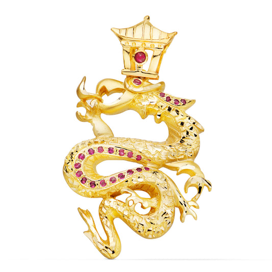 18K Yellow Gold Pendant with Cubic Zirconia