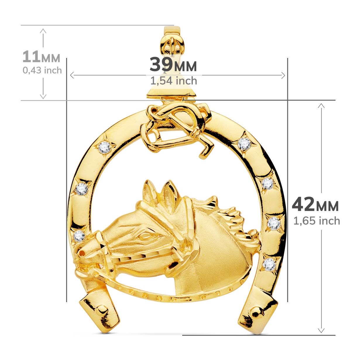 18K Yellow Gold Pendant with Cubic Zirconia