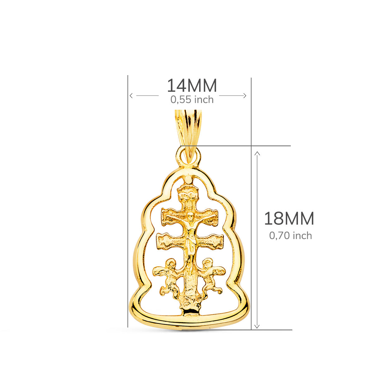 18K Yellow Gold Cross Pendant