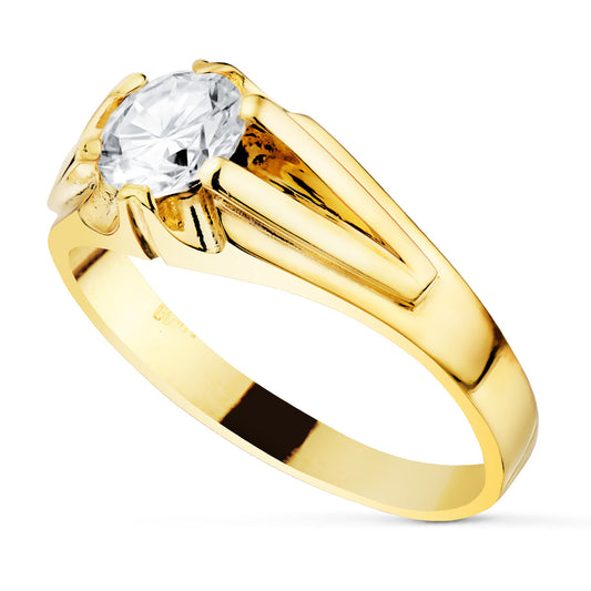 18K Yellow Gold Solitaire Ring