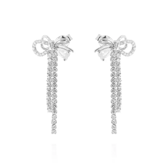 Ribbon Tennis Pendant Earrings – Earrings by Flor de Oro | Customizable Luxury Jewelry