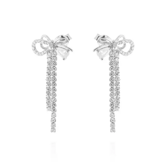 Ribbon Tennis Pendant Earrings – Earrings by Flor de Oro | Customizable Luxury Jewelry