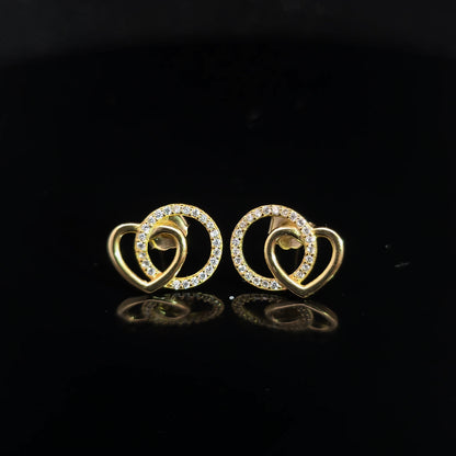 Interlocking Heart Stud Earrings