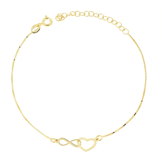 Heart & Infinity Bracelet - Diamond-cut Venetian Chain