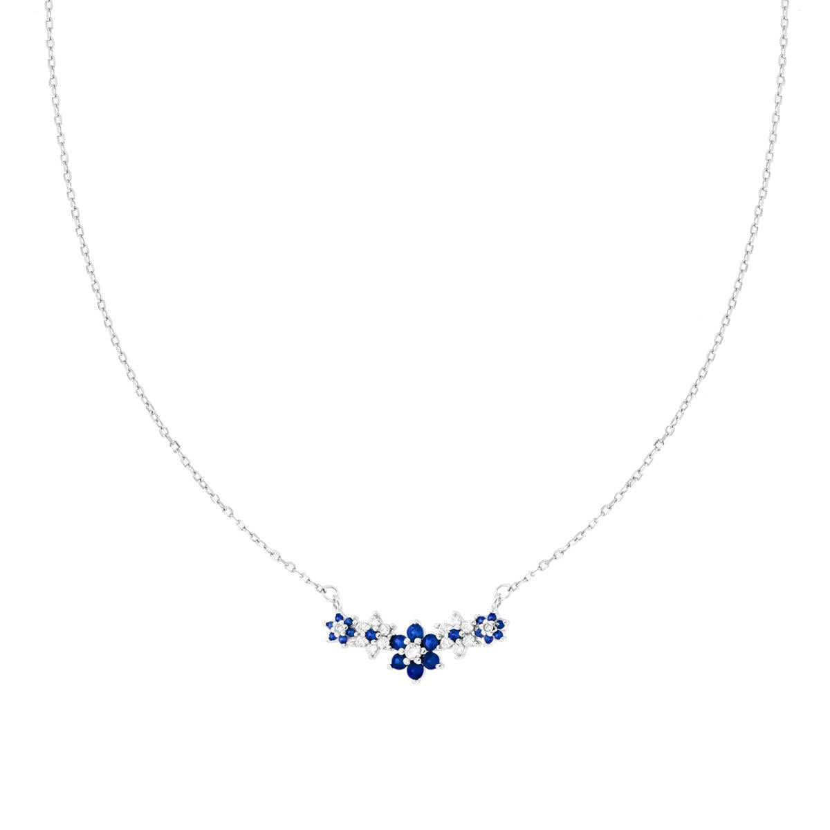 Trilogy Flower Necklace - Diamond-Cut Chain