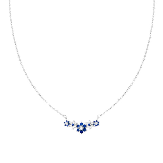 Trilogy Flower Necklace - Diamond-Cut Chain